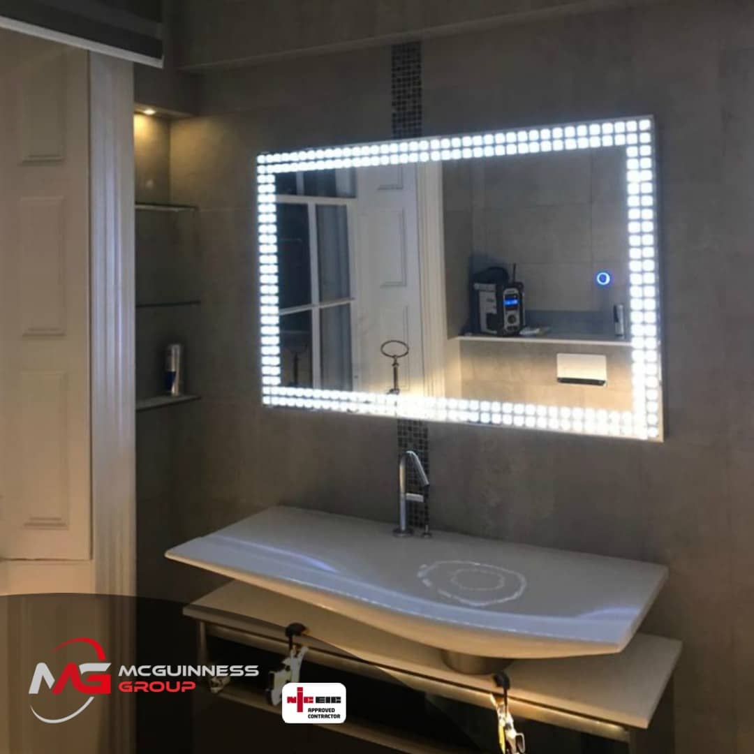 Led Lit Bathroom Mirror bathroom Renovation designer sink